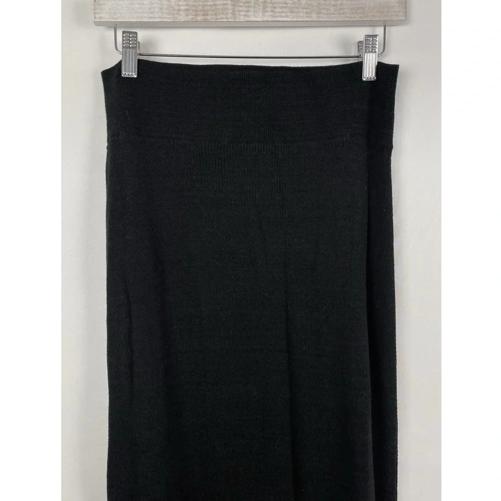 Free People Womens Golden Hour Maxi Skirt L Black Grunge Slit Straight Minimal - Picture 4 of 11